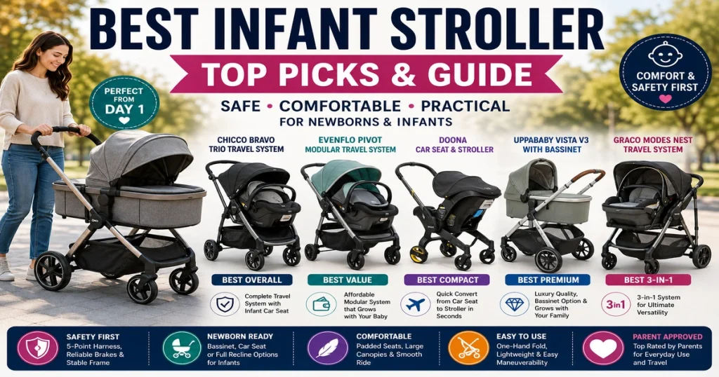 Best infant stroller top picks and guide with newborn travel systems, bassinet stroller, car seat stroller, safety, comfort, and parent buying tips.